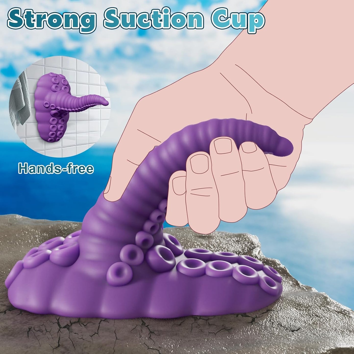 EuphorWave Fantasy Monster Tentacle Dildo | Vibrating, Waterproof, Powerful Suction Cup-4