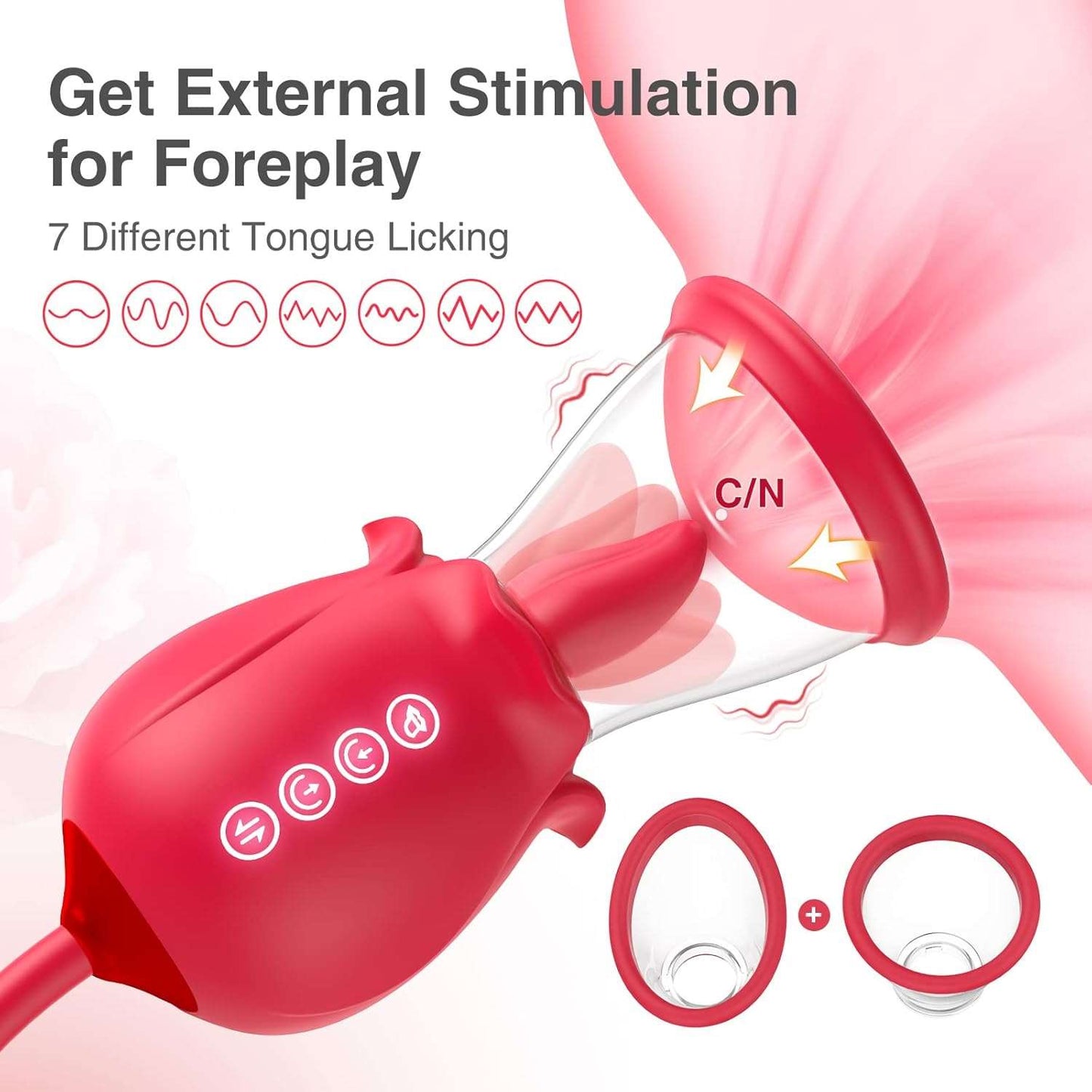 RoseBloom Clit Suction Dildo Vibrator-2