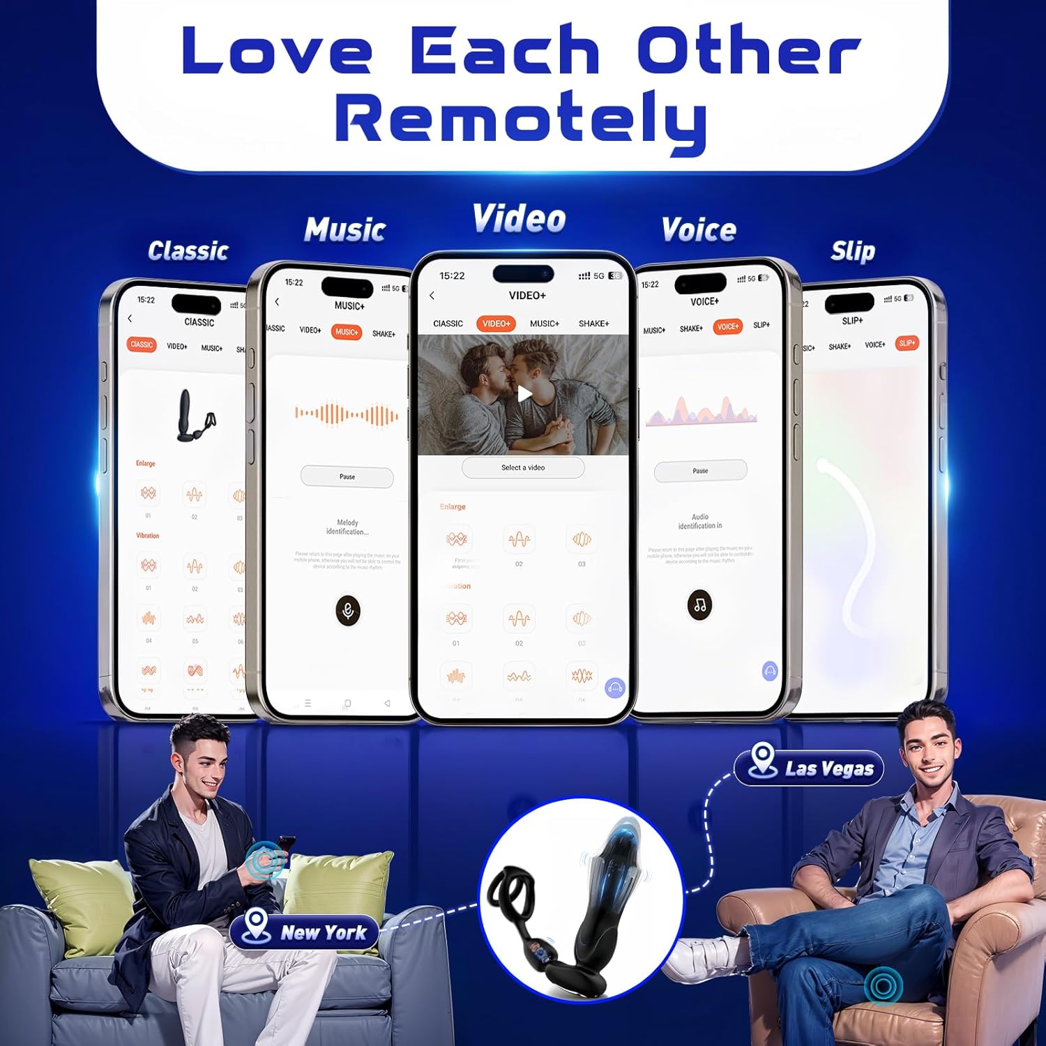 SyncRing App Control Prostate Massager Penis Ring-3