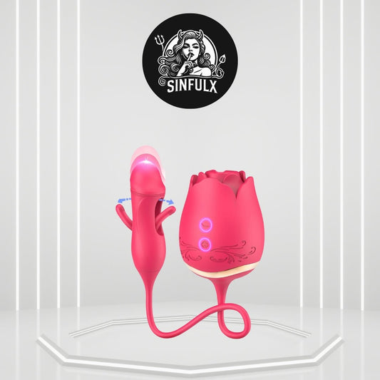 PleasurePulse Rose Sucking Vibrator G-Spot Dildo-0