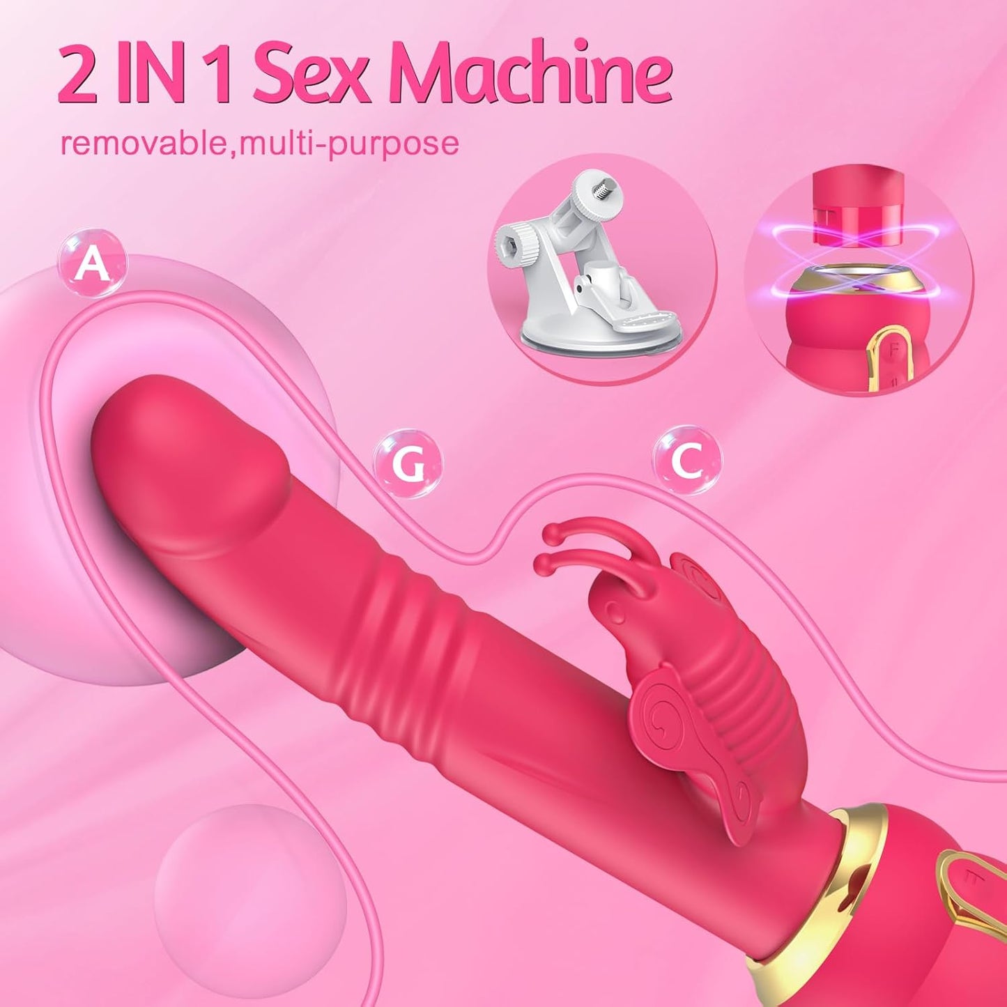 PrimeRose Butterfly Thrusting Sex Machine Vibrator-2