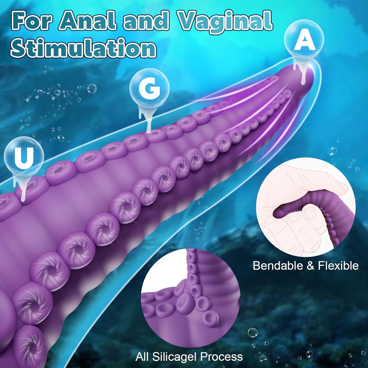 EuphorWave Fantasy Monster Tentacle Dildo | Vibrating, Waterproof, Powerful Suction Cup-3