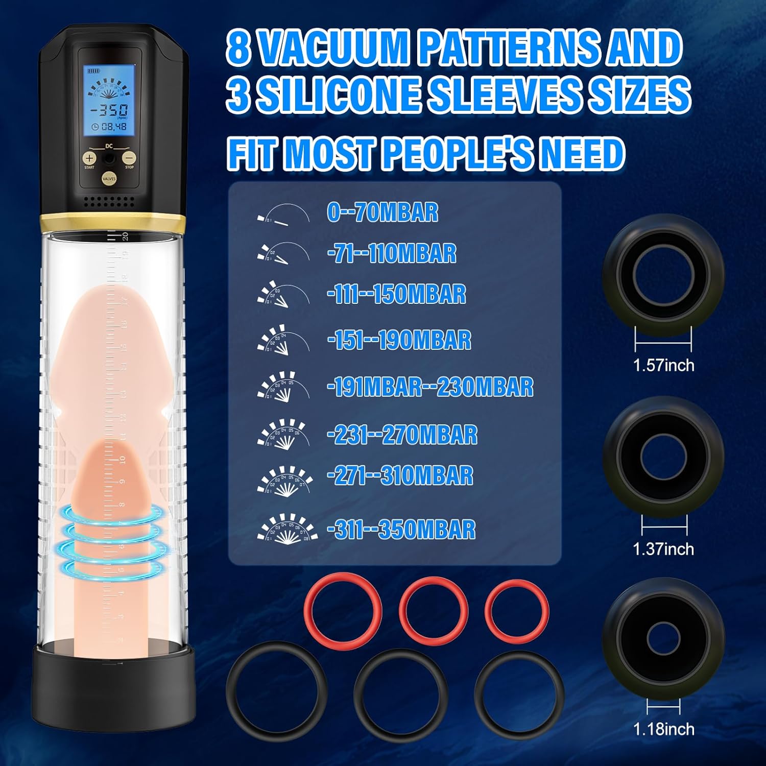 ExtendPlus Electric Penis Pump with 8 Suction Modes & 6 Silicone Sleeves-2