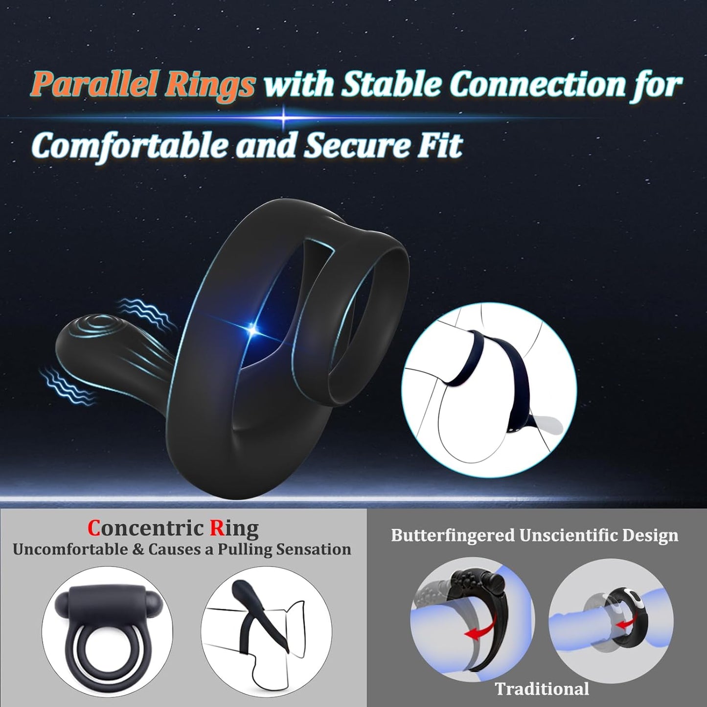 TitanVibe Vibrating Cock Ring with Taint & Ball Stimulator-3
