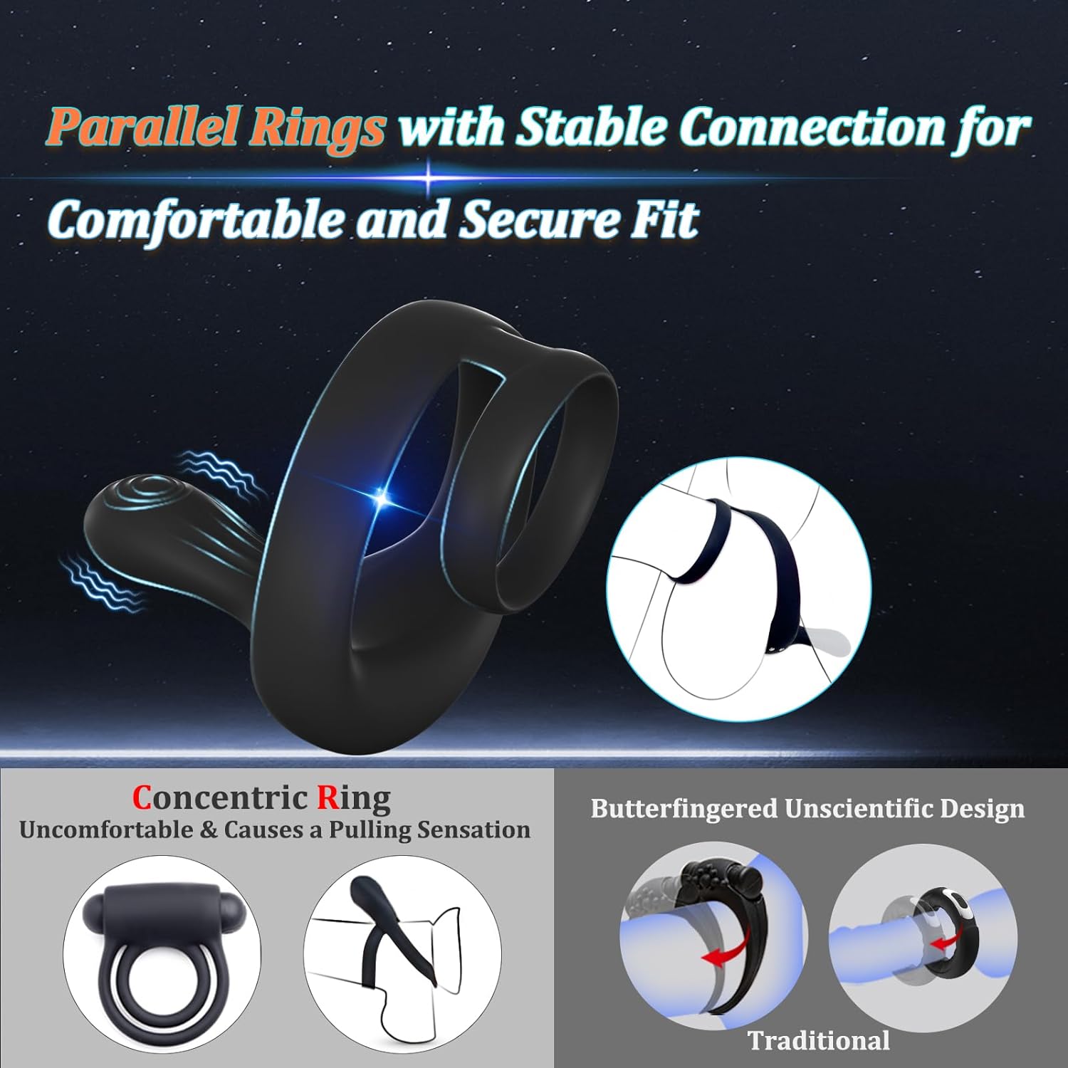 TitanVibe Vibrating Cock Ring with Taint & Ball Stimulator-3
