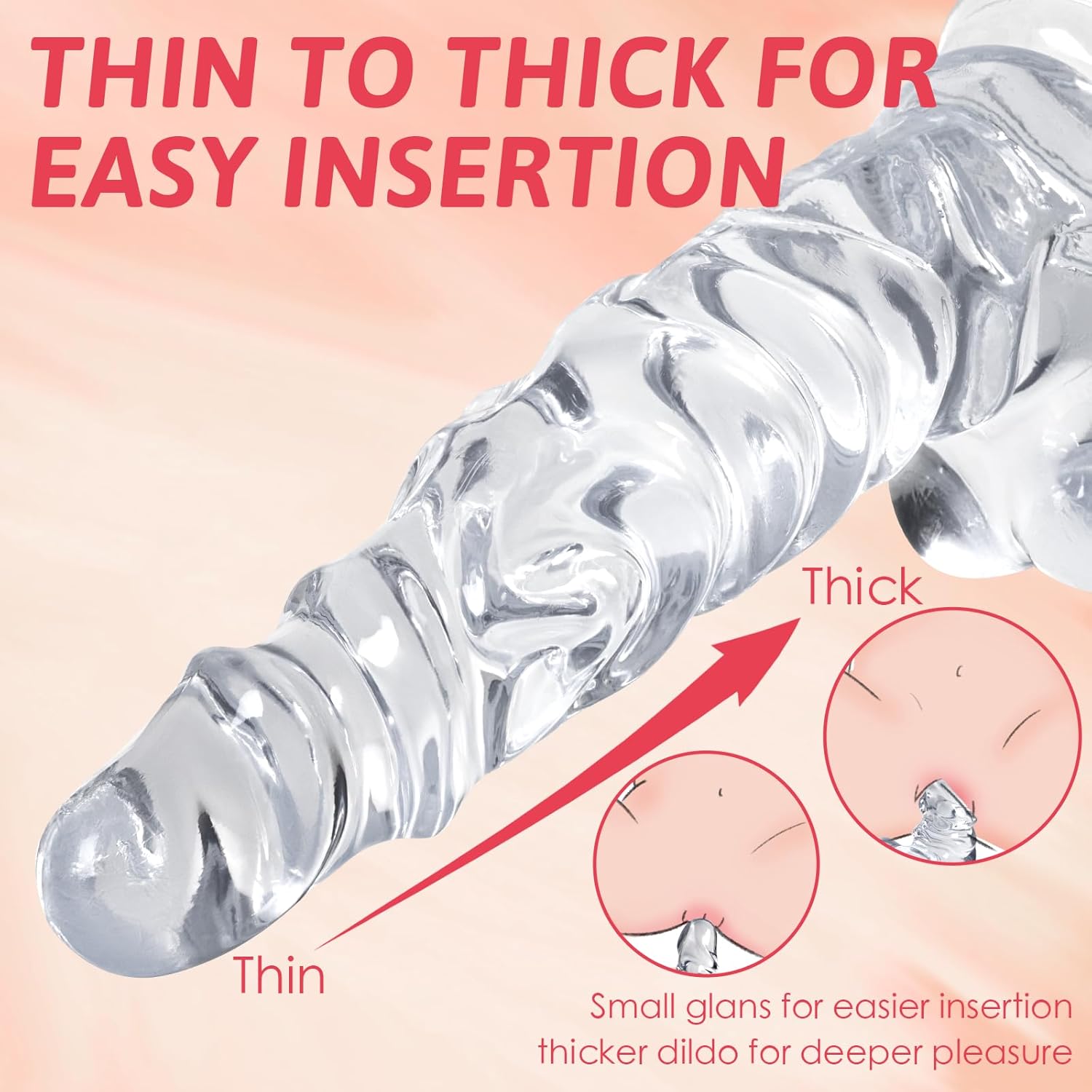 MoonRipple 11.8" Advanced Clear Dildo-3