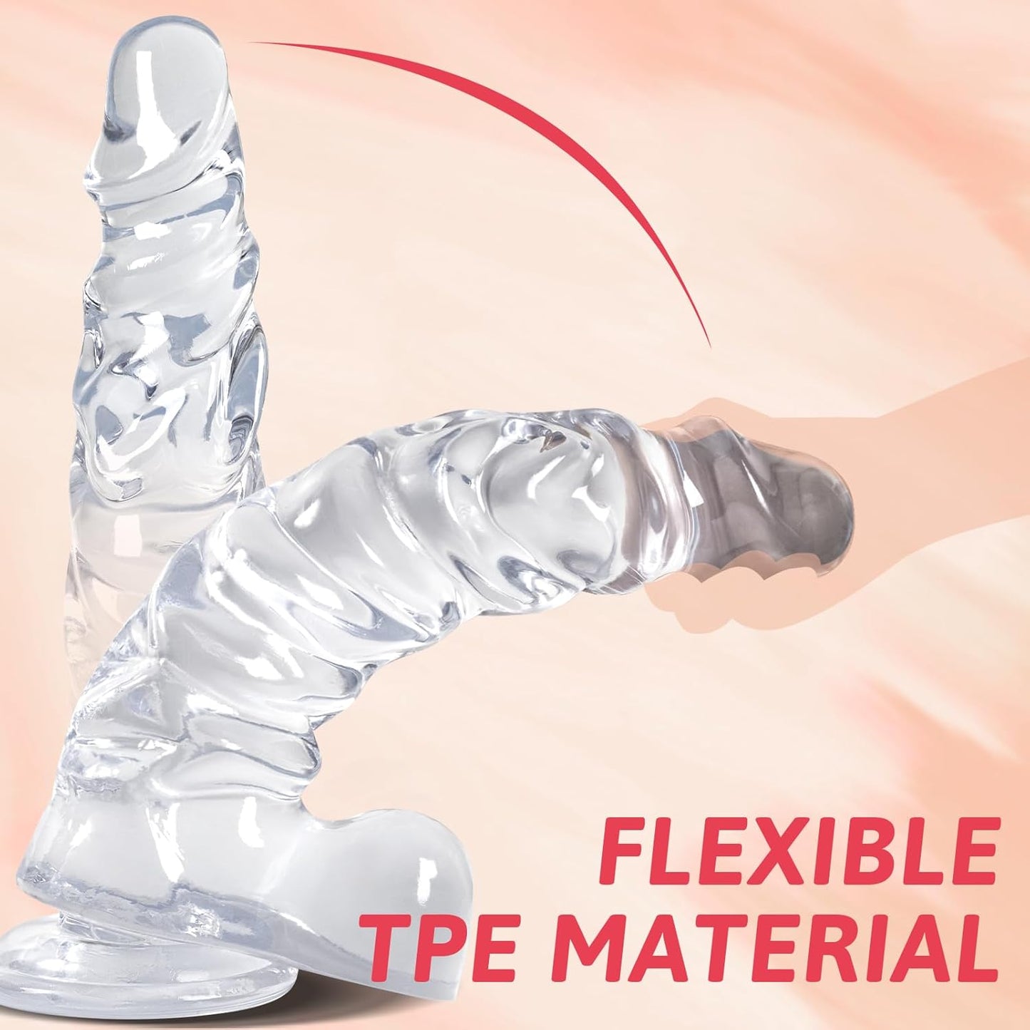 MoonRipple 11.8" Advanced Clear Dildo-4
