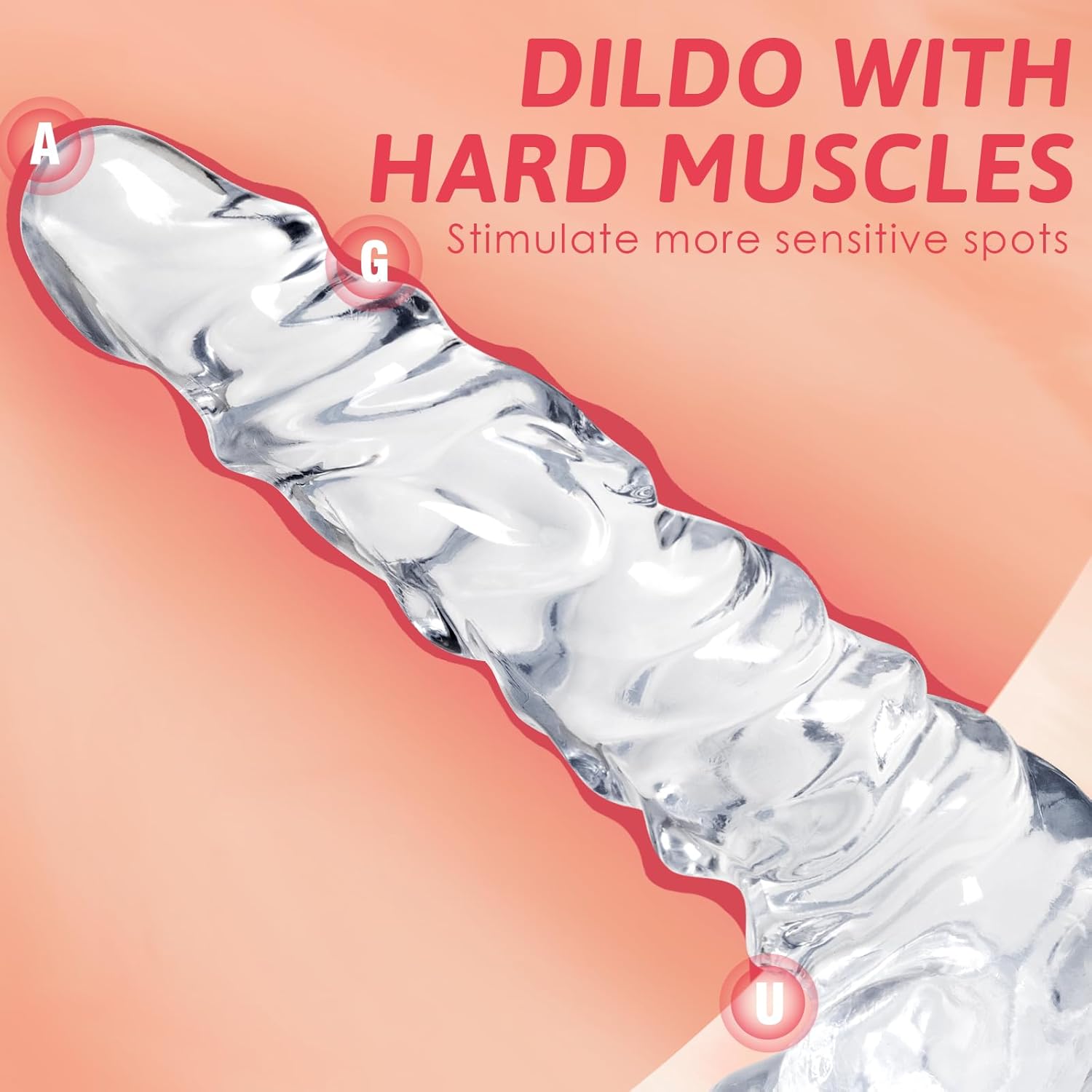 MoonRipple 11.8" Advanced Clear Dildo-2