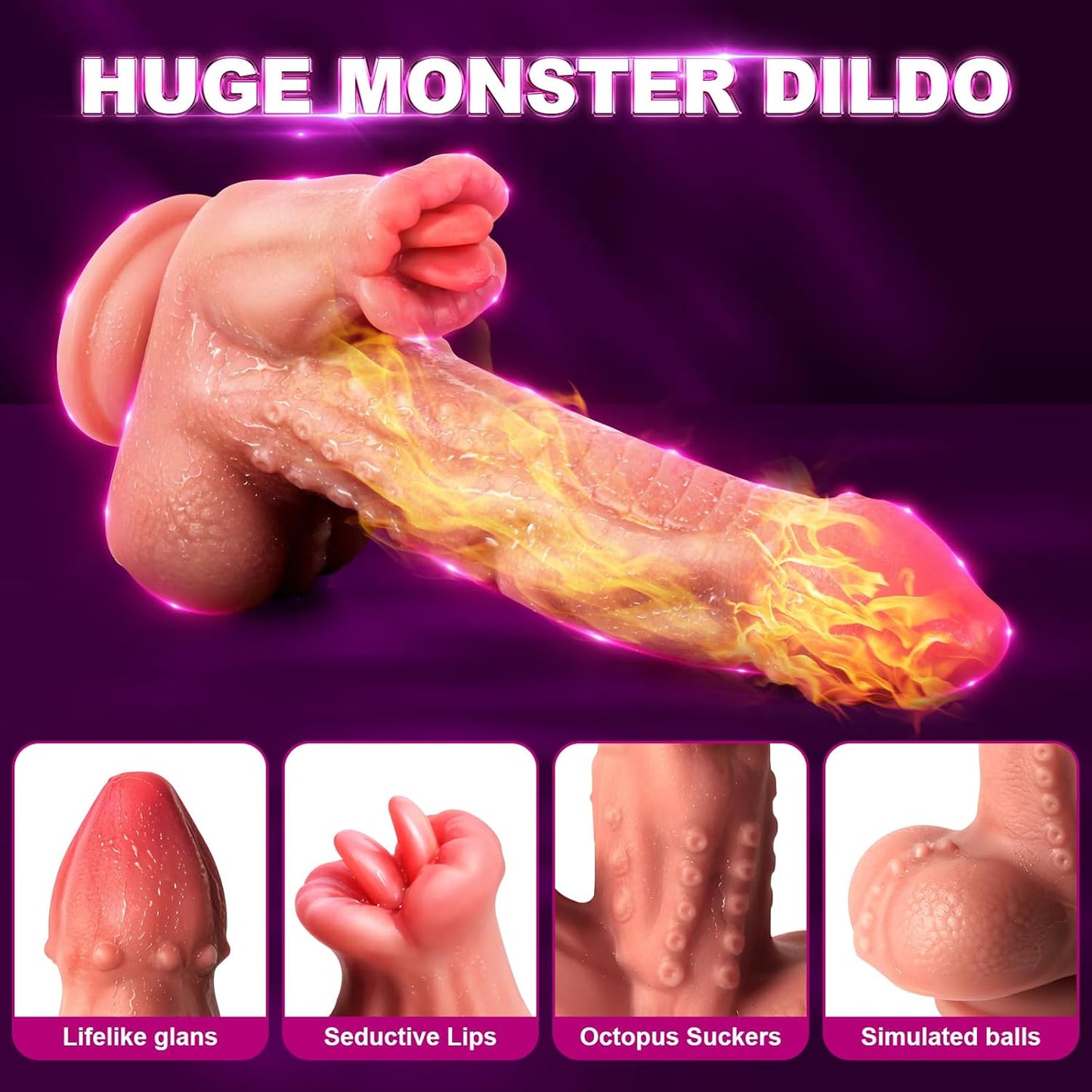 OctoRipple 6-in-1 Monster Tentacle Thrusting Dildo | Fantasy Vibrator, Heating, Remote Control-2