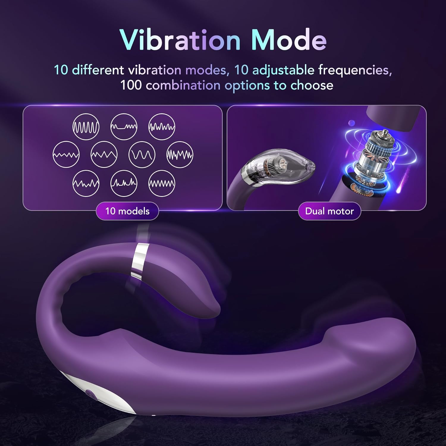 LoomDesire G-Spot Clitoral Stimulation Dildo Vibrator-1