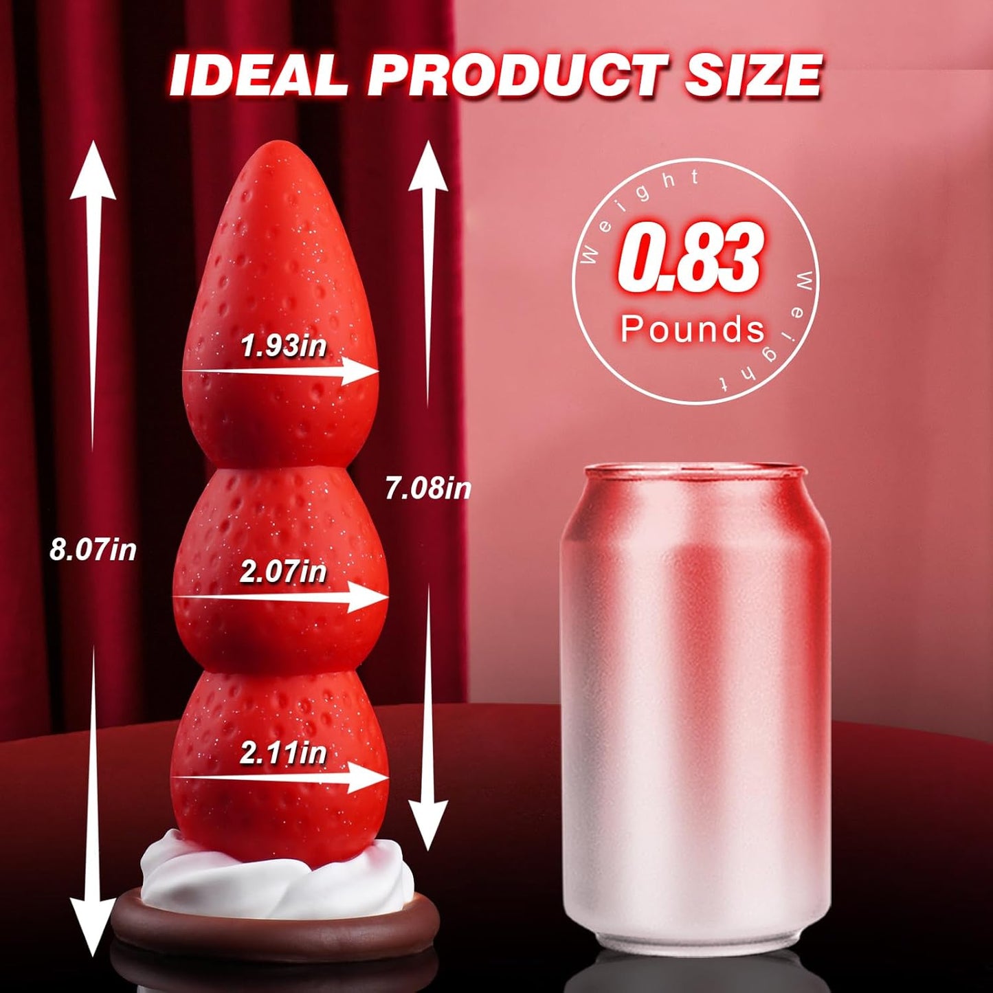 NeoGem 8" Strawberry Monster Dildo-4