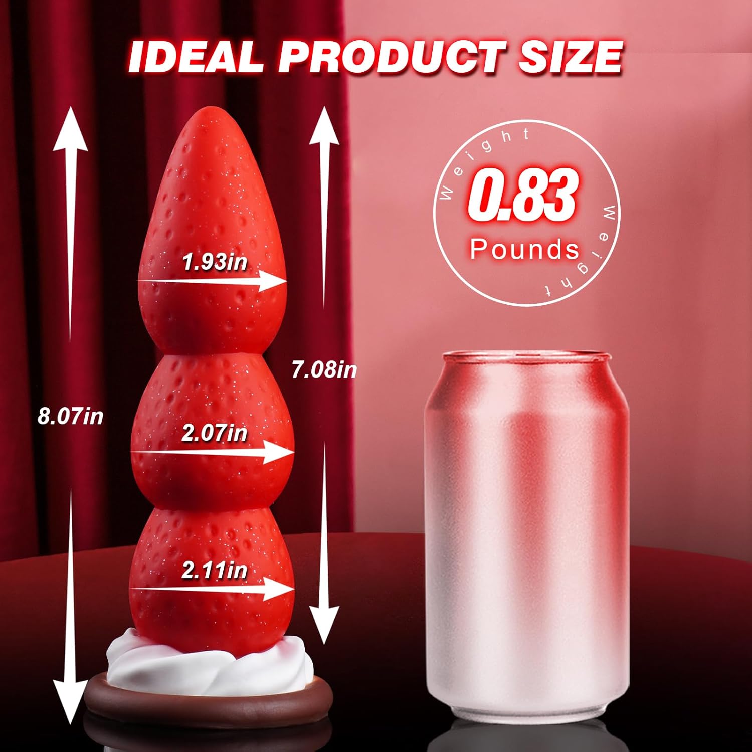 NeoGem 8" Strawberry Monster Dildo-4