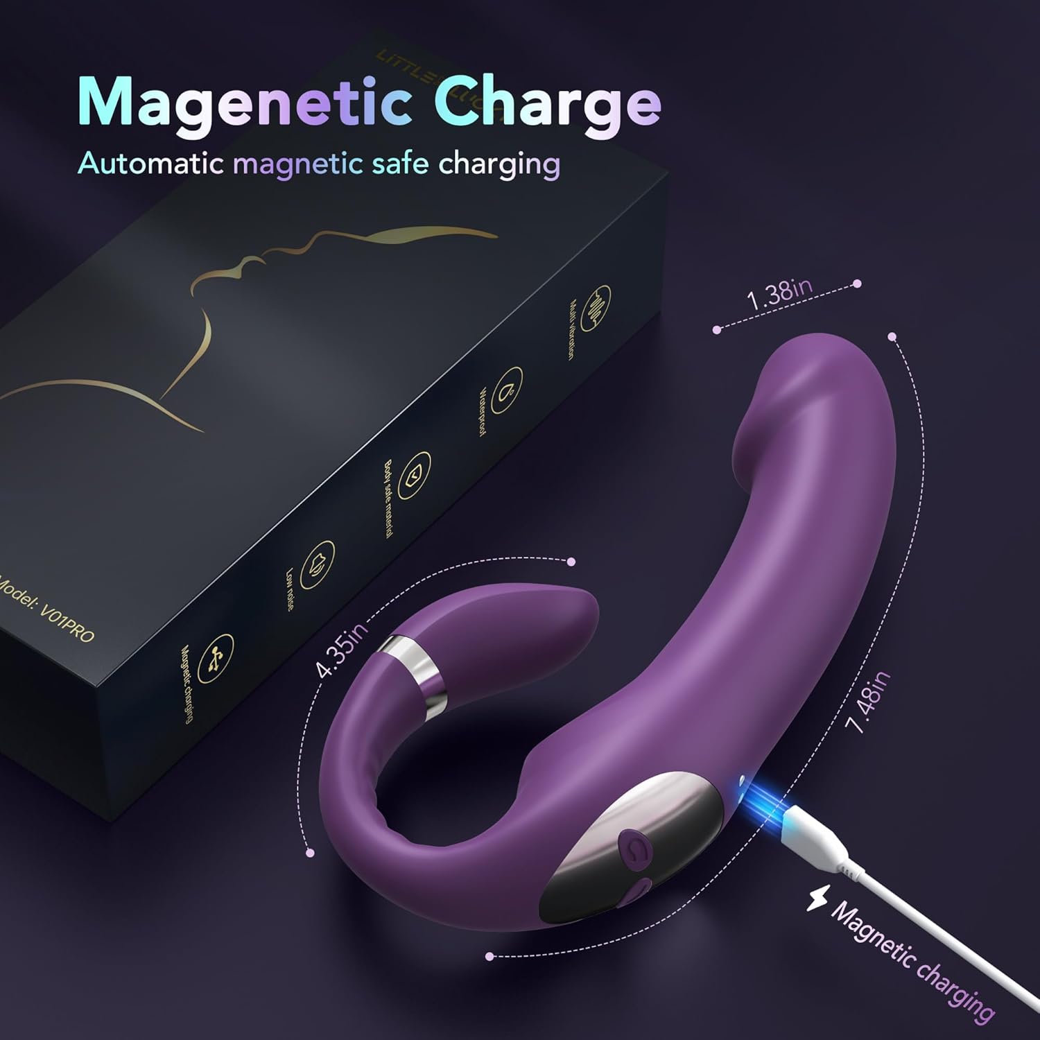 LoomDesire G-Spot Clitoral Stimulation Dildo Vibrator-4