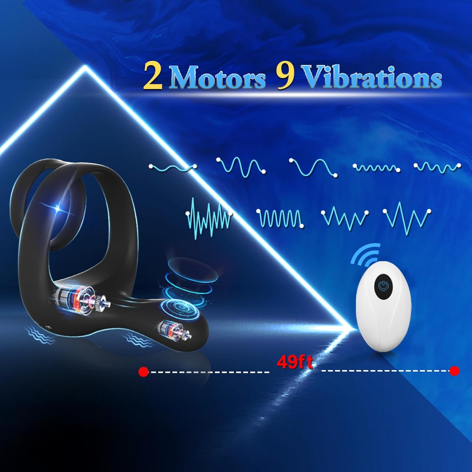 TitanVibe Vibrating Cock Ring with Taint & Ball Stimulator-4