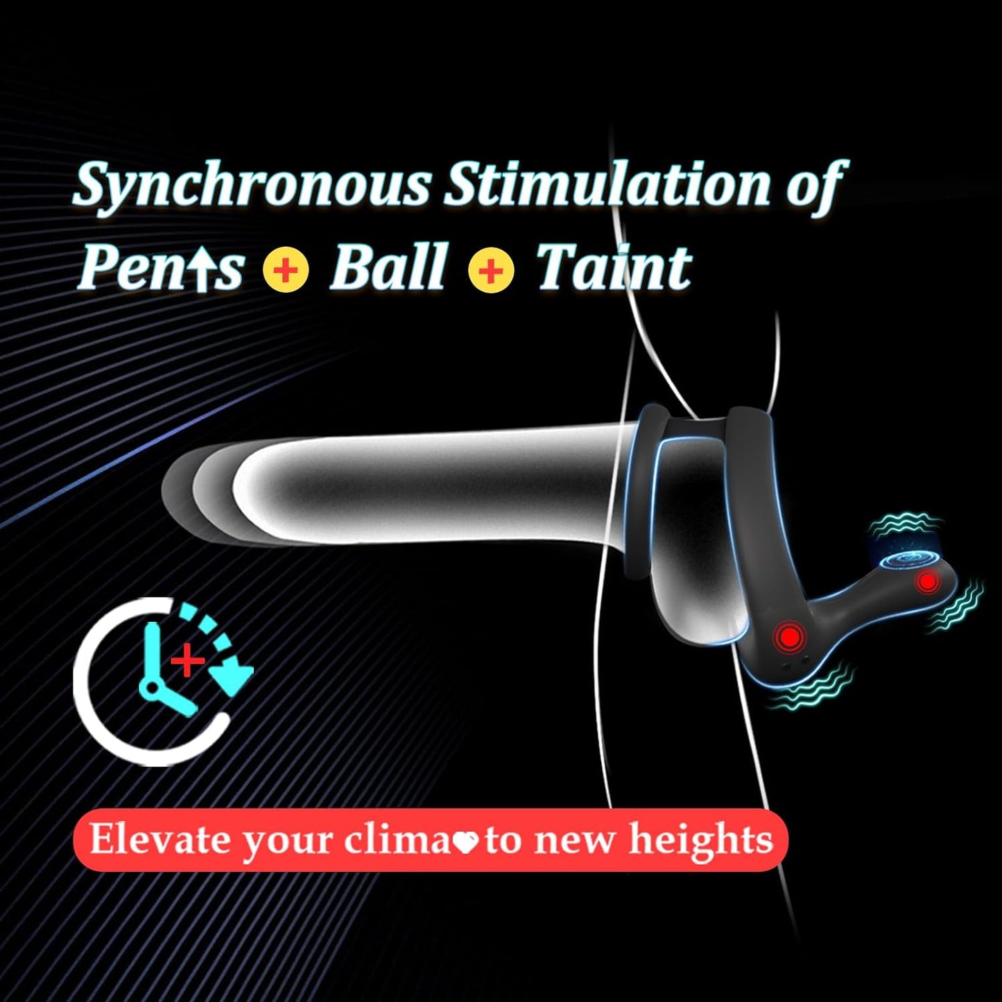 TitanVibe Vibrating Cock Ring with Taint & Ball Stimulator-1