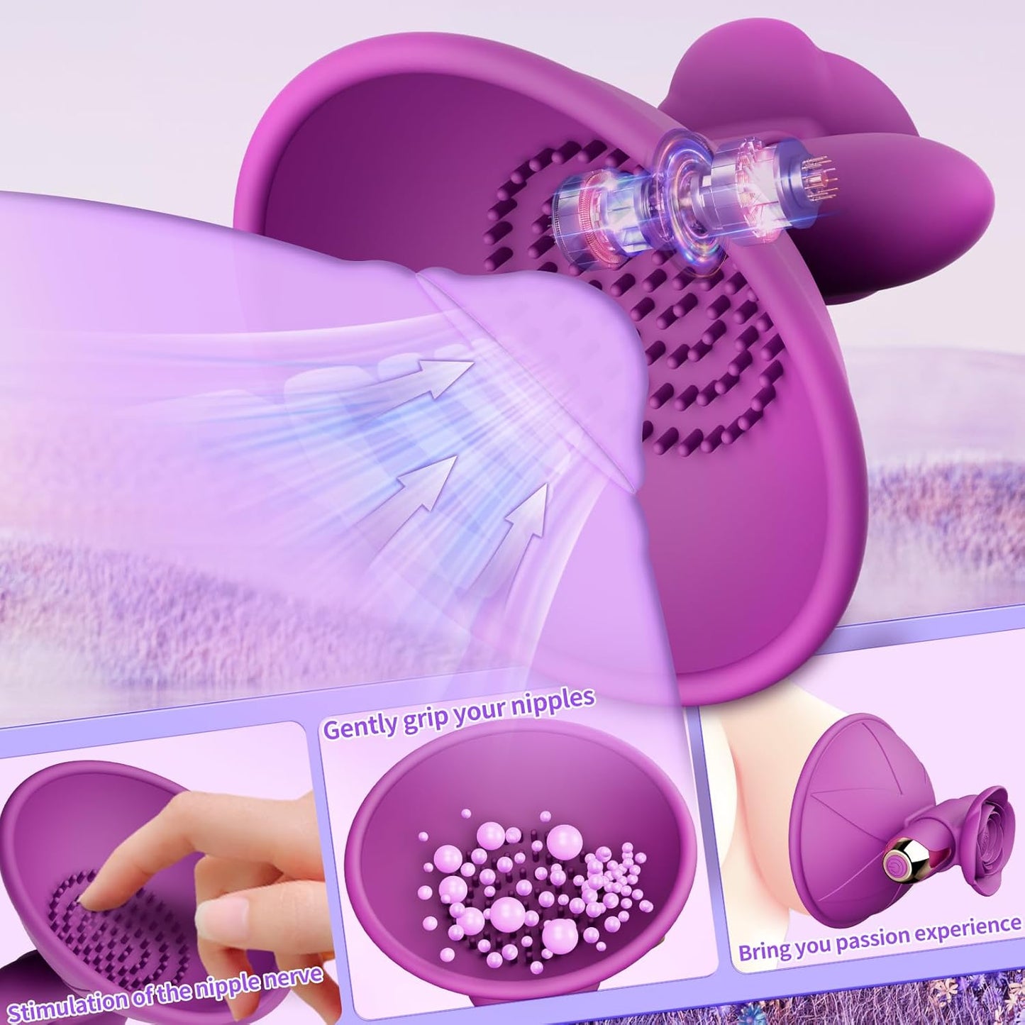 SilkenGlow Nipple Stimulation Vibrating Clamps-3