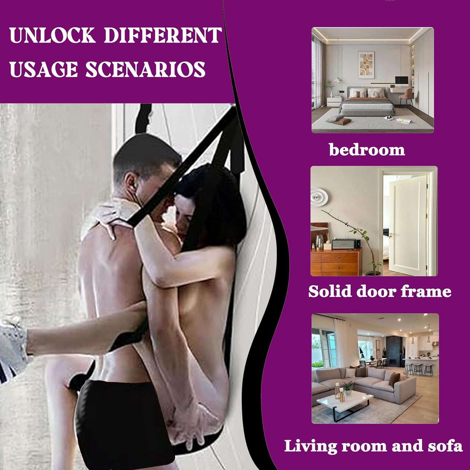 Upgraded Door BDSM Sex Swing with Thigh Strap-1