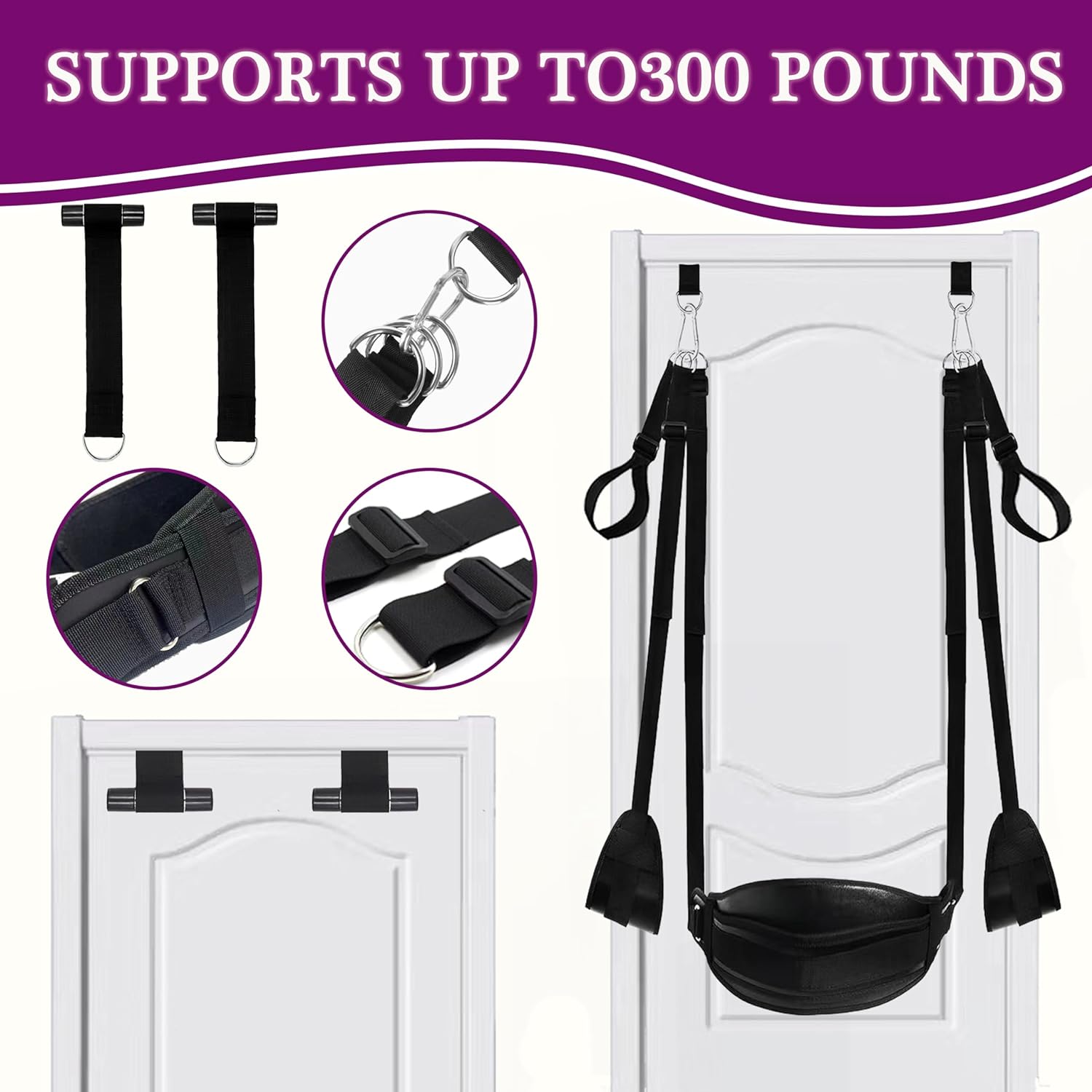 Upgraded Door BDSM Sex Swing with Thigh Strap-2