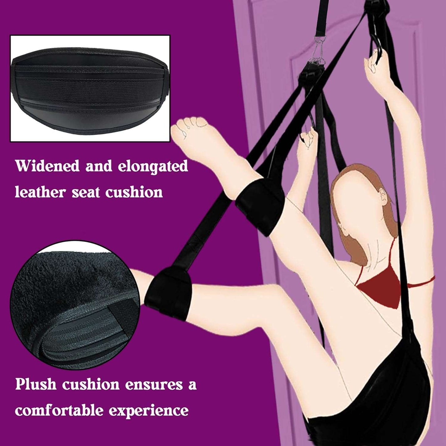 Upgraded Door BDSM Sex Swing with Thigh Strap-3