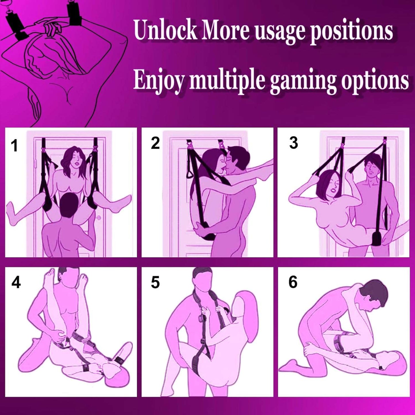 Upgraded Door BDSM Sex Swing with Thigh Strap-4