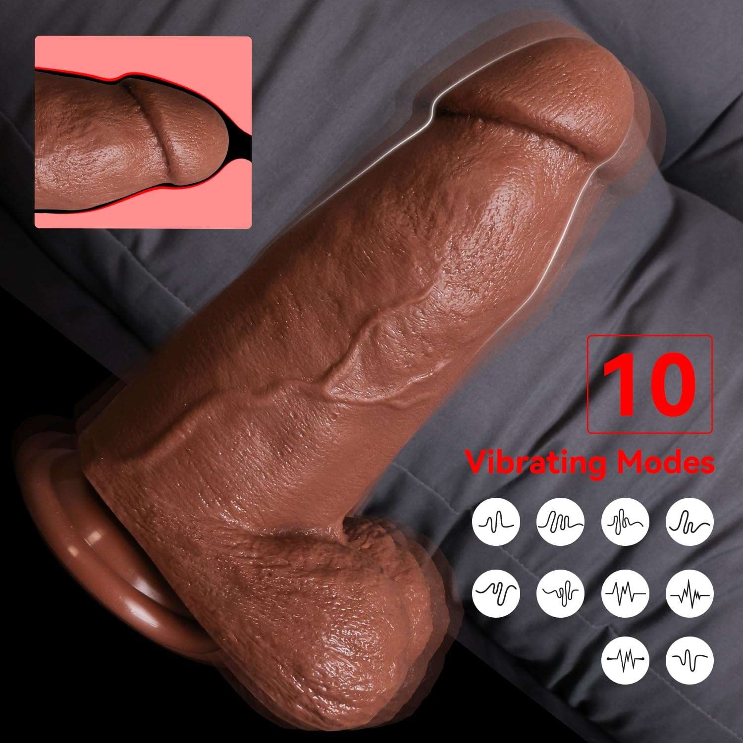 BoldNectar 8.67" Vibrating Monster Thick Dildo-1