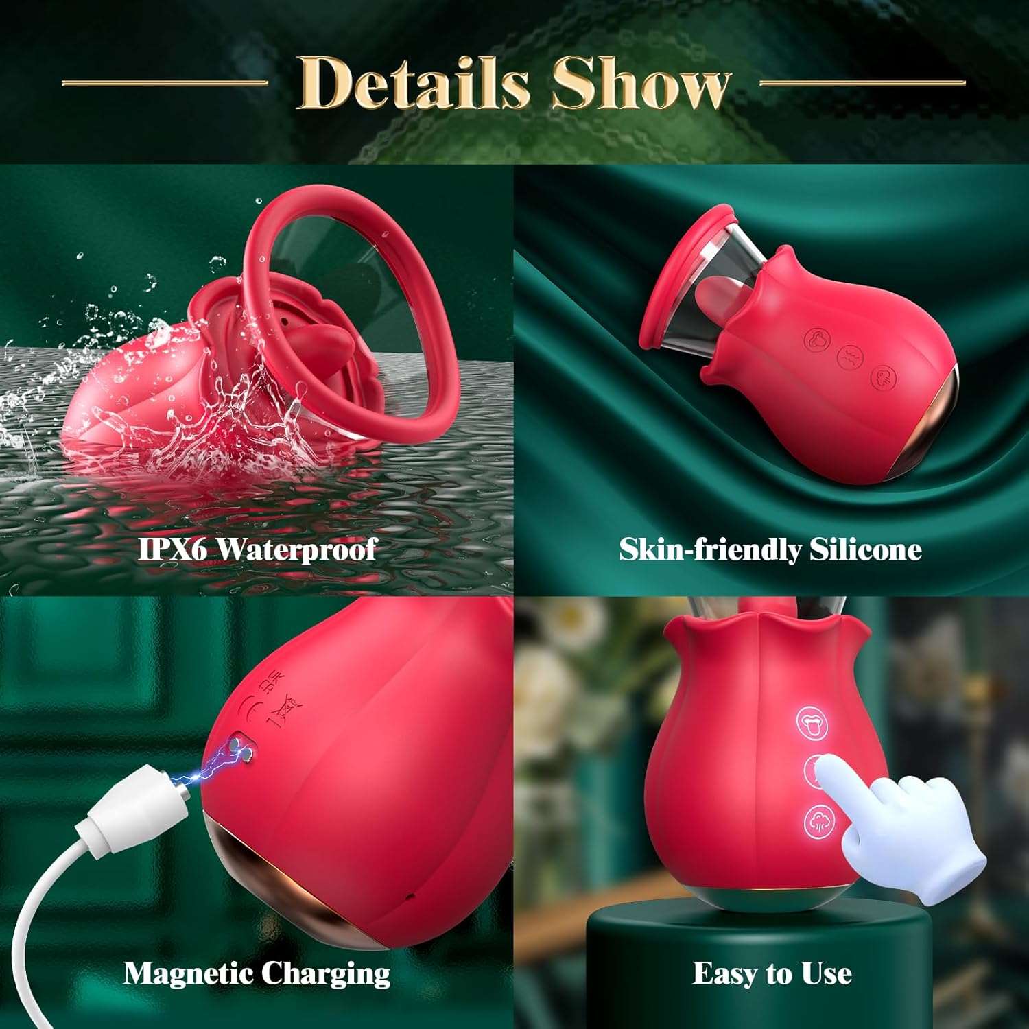 Blooming Rose Clitoral Suction Vibrator-4