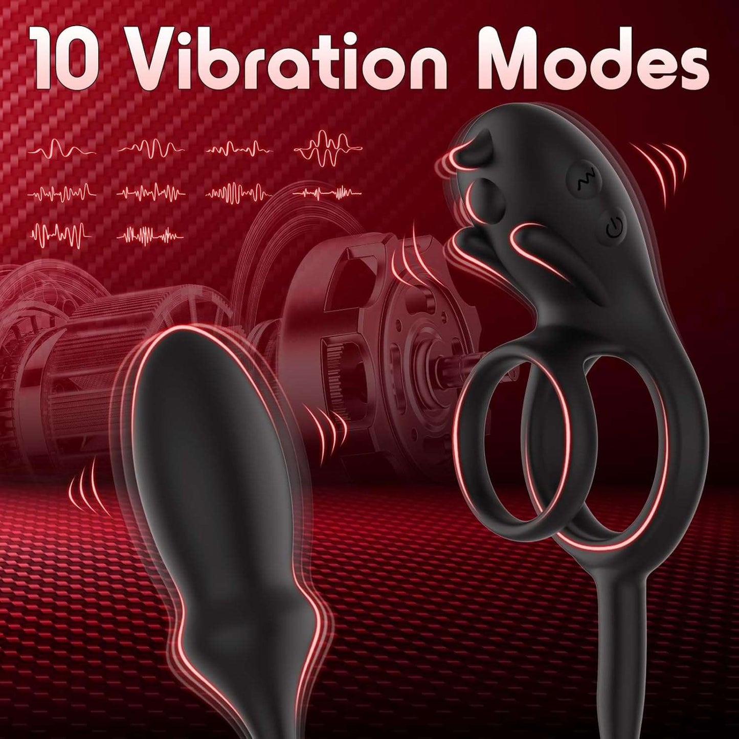 RippleTouch Dual Stimulation Penis Ring Butt Plug-2
