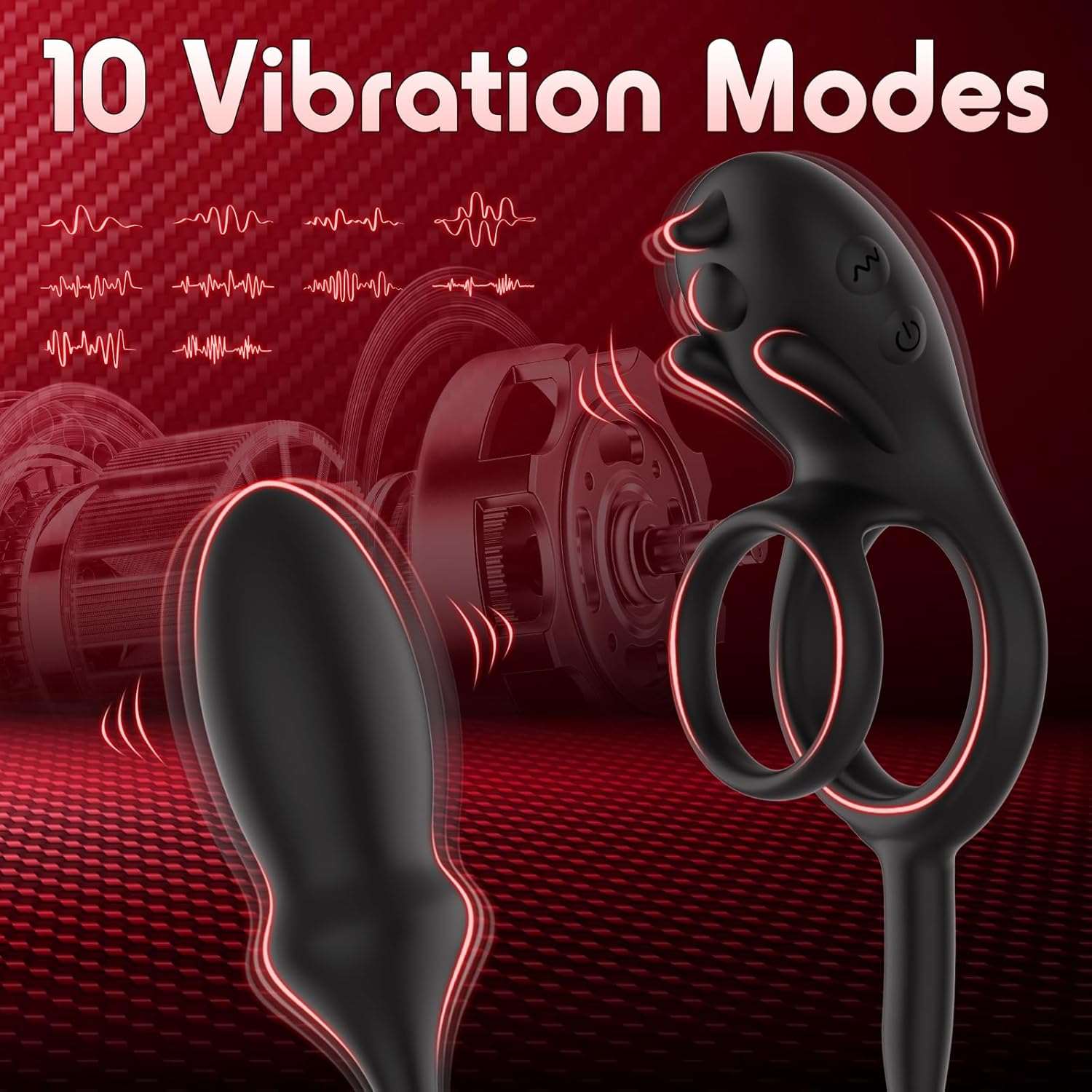 RippleTouch Dual Stimulation Penis Ring Butt Plug-2