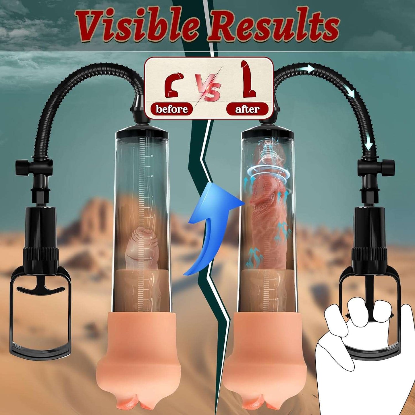EdgePleasure Manual Vacuum Penis Extender Pump-2