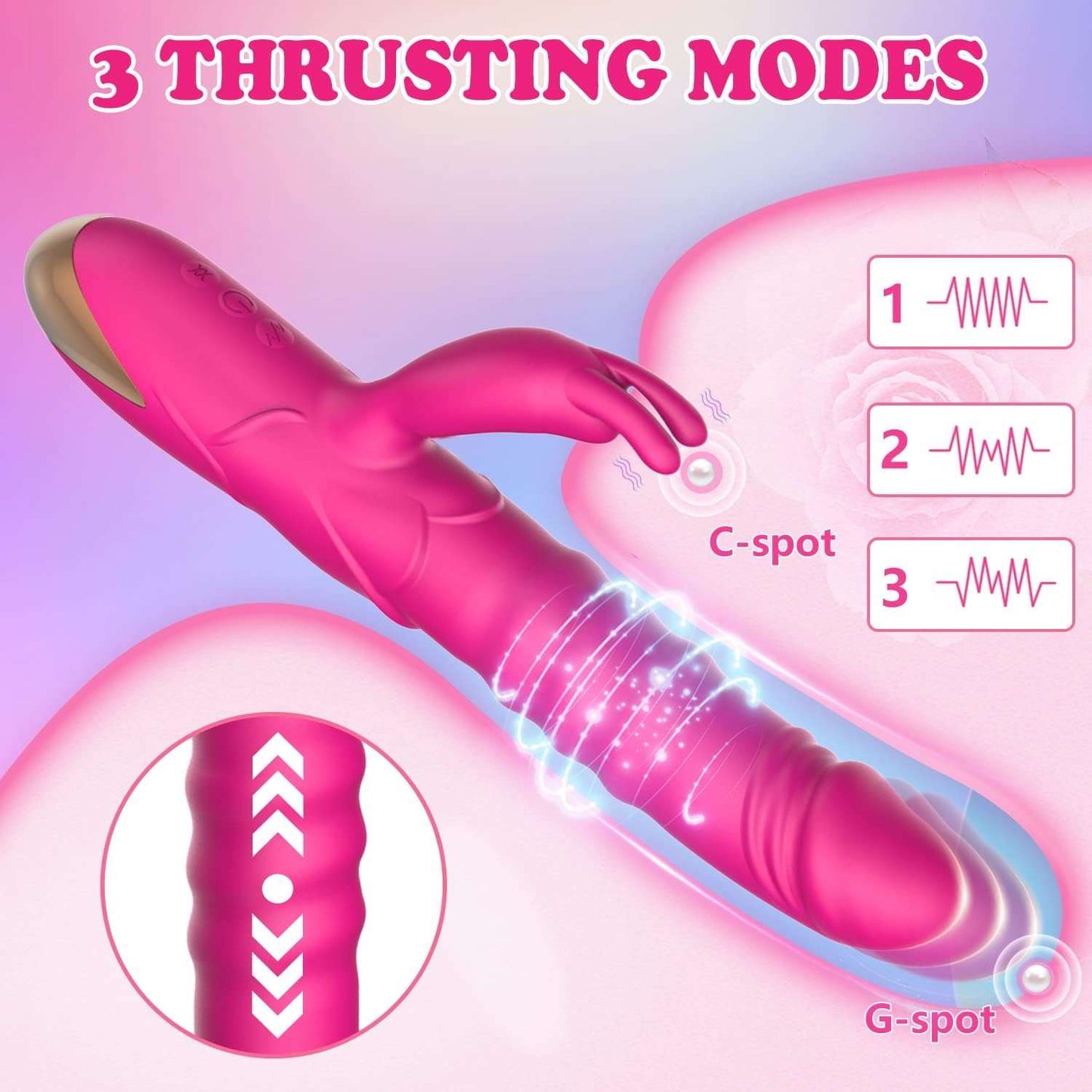 PrimeRose 3-in-1 Rabbit Thrusting Vibrator-1
