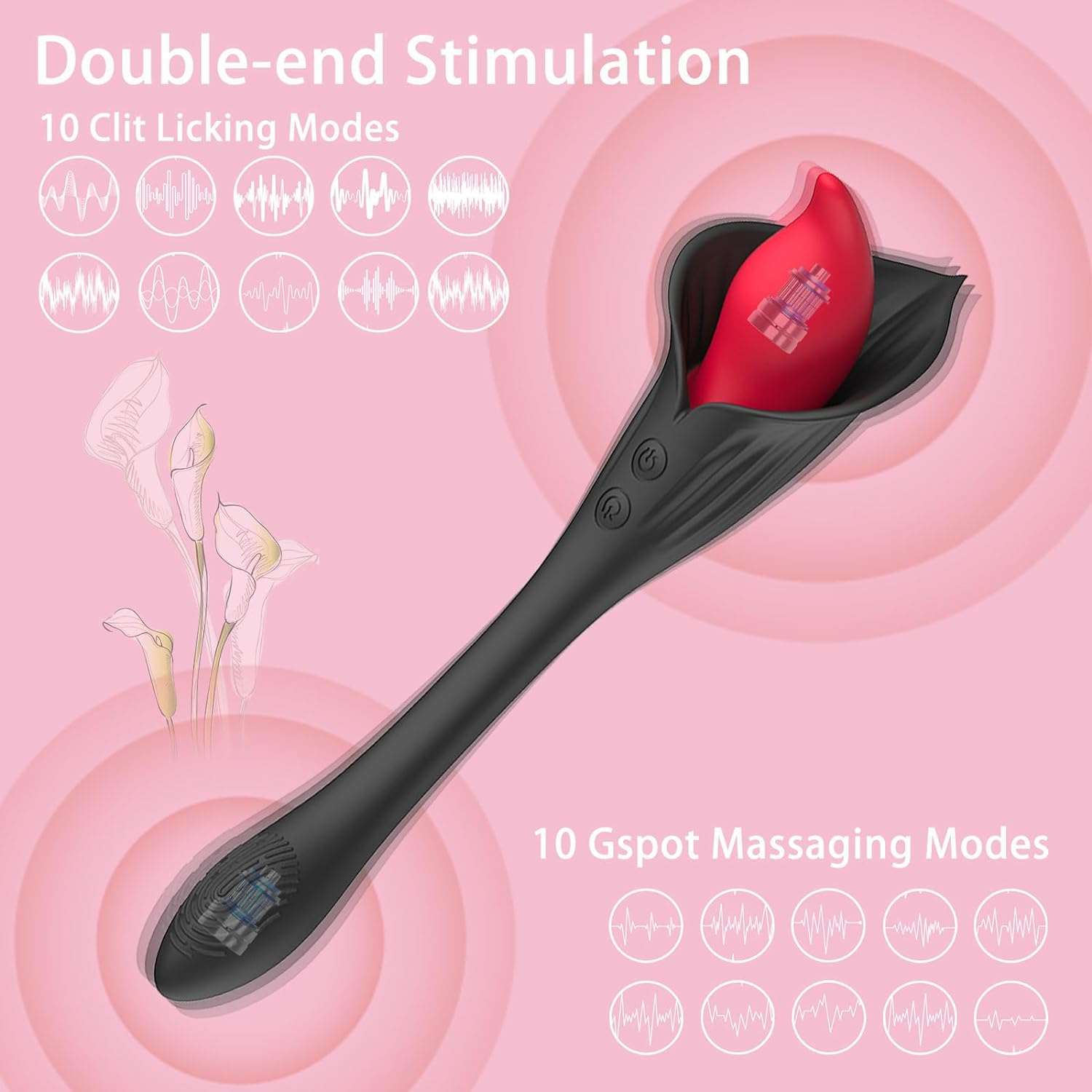 FloralDelight Rose Clitoral Stimulation Vibrator-1