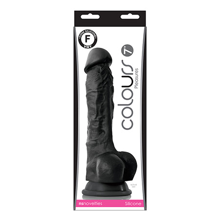 Colours Pleasures 7 in. Dildo Black-0