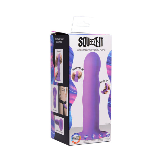 Squeeze-It Squeezable Wavy Dildo Purple-0