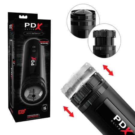 PDX Elite Moto Bator X Thrusting Masturbator Clear/Black-0