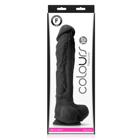 Colours Pleasures 10 in. Dildo Black-0