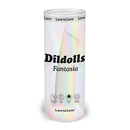 Love to Love Dildolls Fantasia Glow-in-the-Dark 7 in. Silicone Dildo Pastels-0