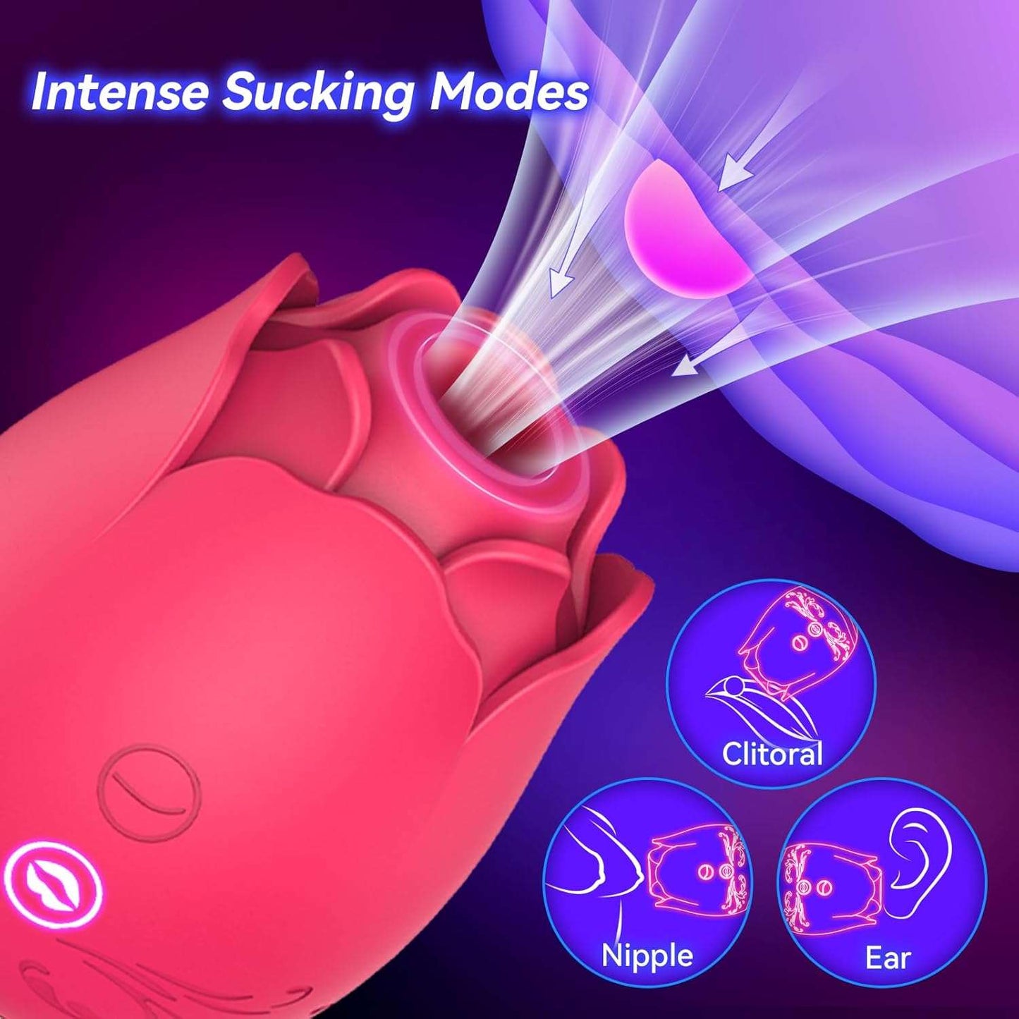 PleasurePulse Rose Sucking Vibrator G-Spot Dildo-2