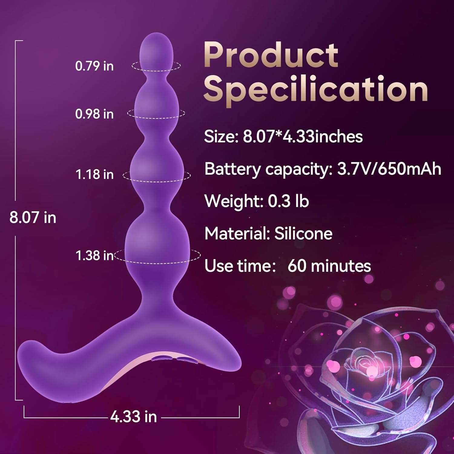 PulsePath Anal Beads Prostate Massager Wand-4