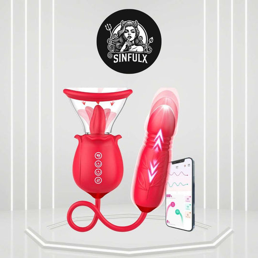 RoseBloom Clit Suction Dildo Vibrator-0