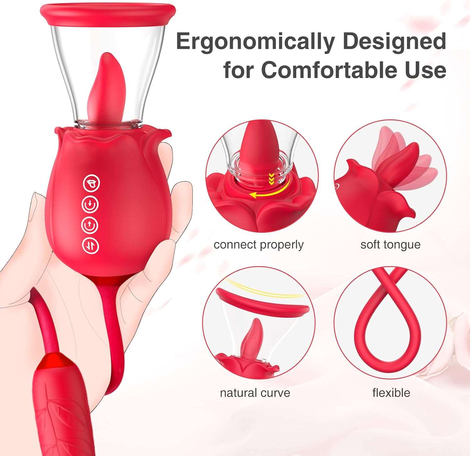 RoseBloom Clit Suction Dildo Vibrator-4