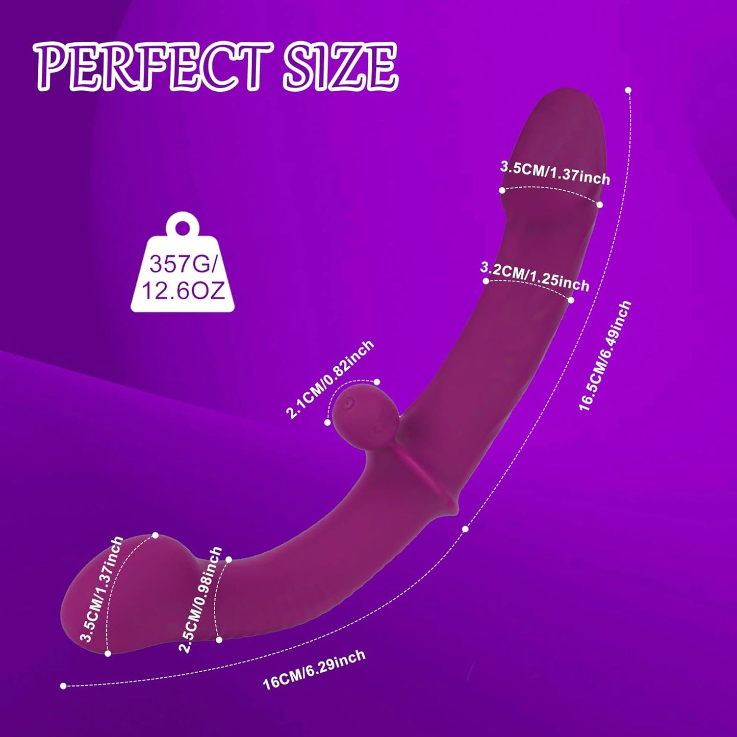 SymphonyVibe Dual Ended Remote Control Dildo Vibrator-3