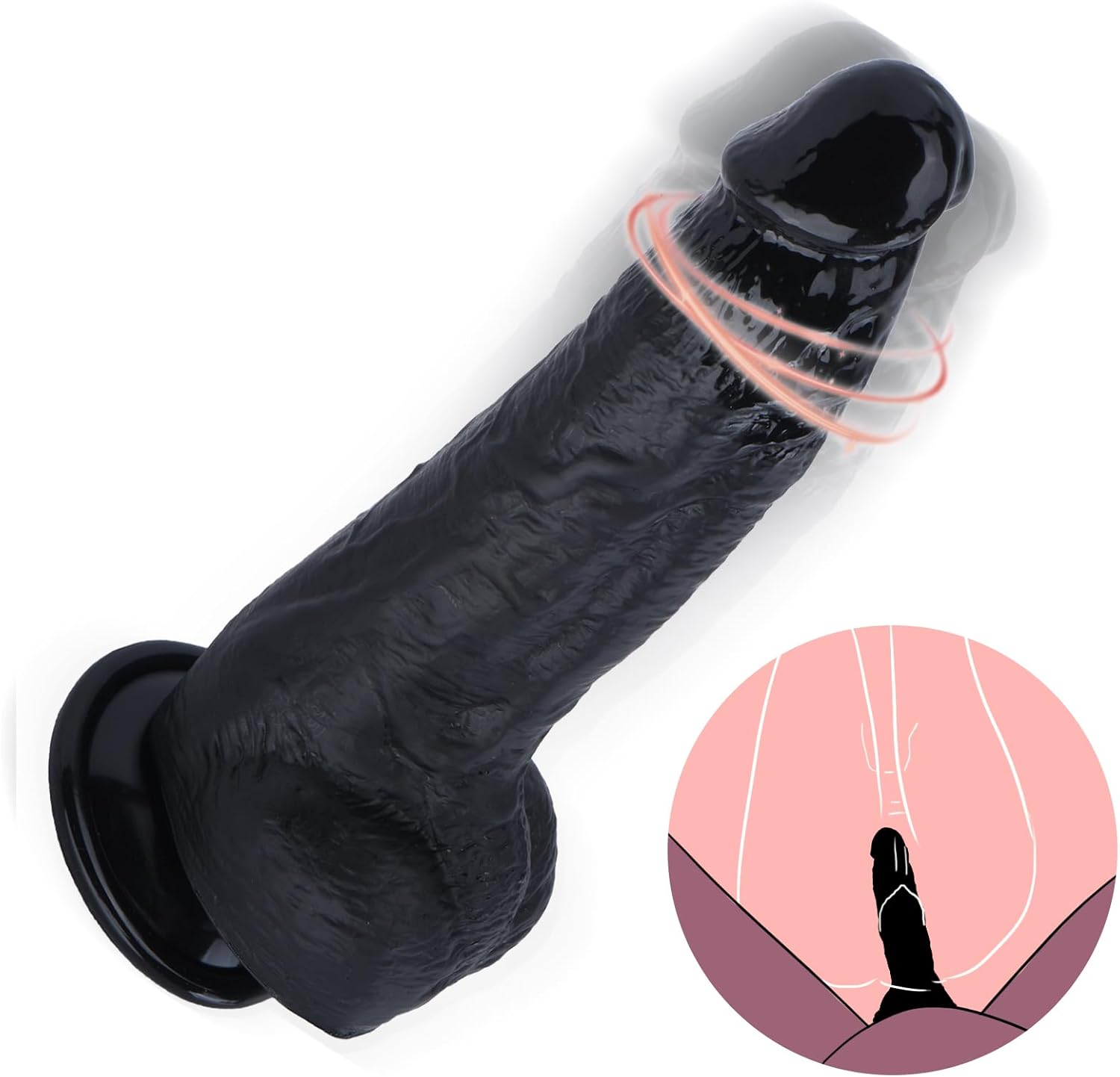ThickWave Dual-Density Realistic Ebony Dildo-1