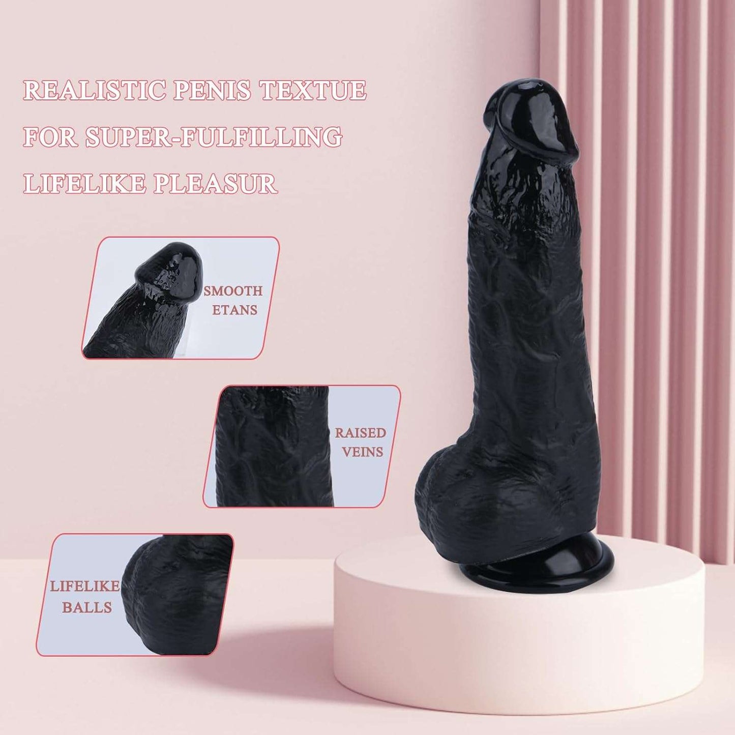ThickWave Dual-Density Realistic Ebony Dildo-2