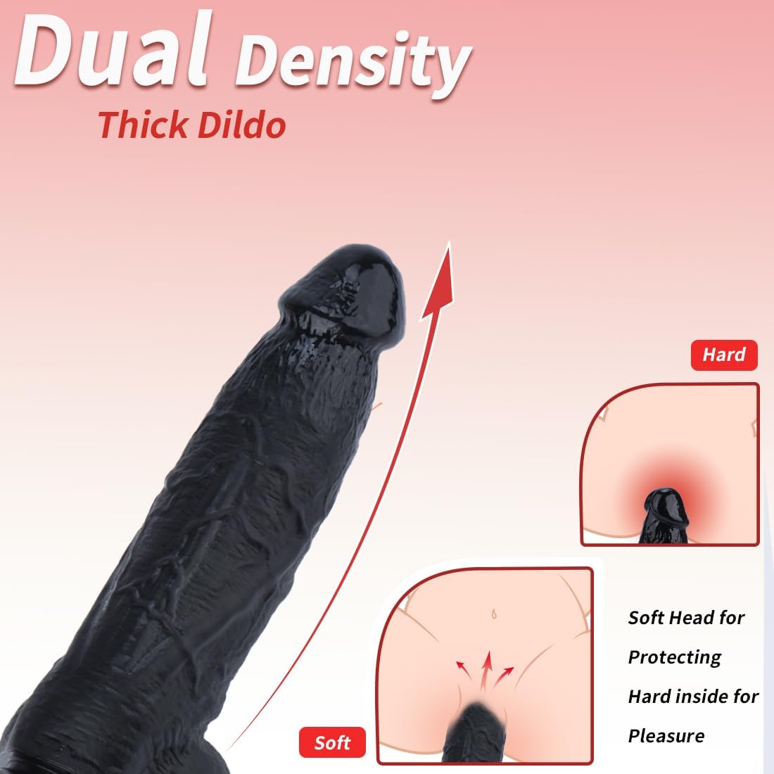 ThickWave Dual-Density Realistic Ebony Dildo-3