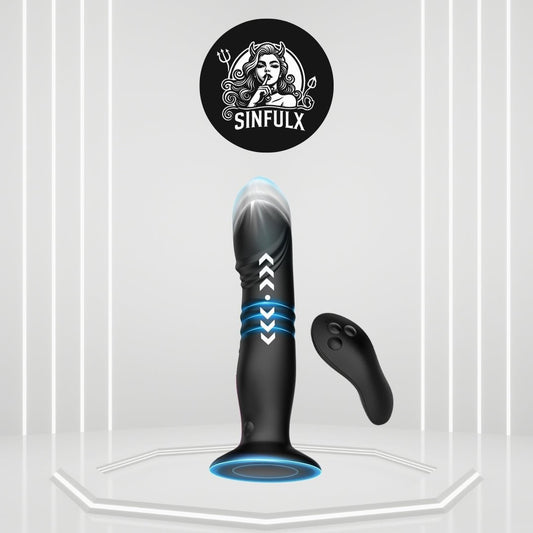 Thrusting Anal Plug Dildo Vibrator-0