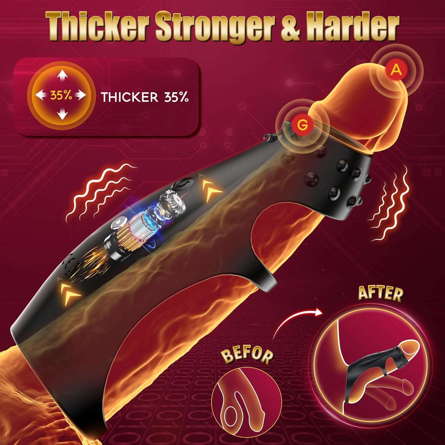 VitalWave Intense Vibrations Penis Ring Sleeve-1