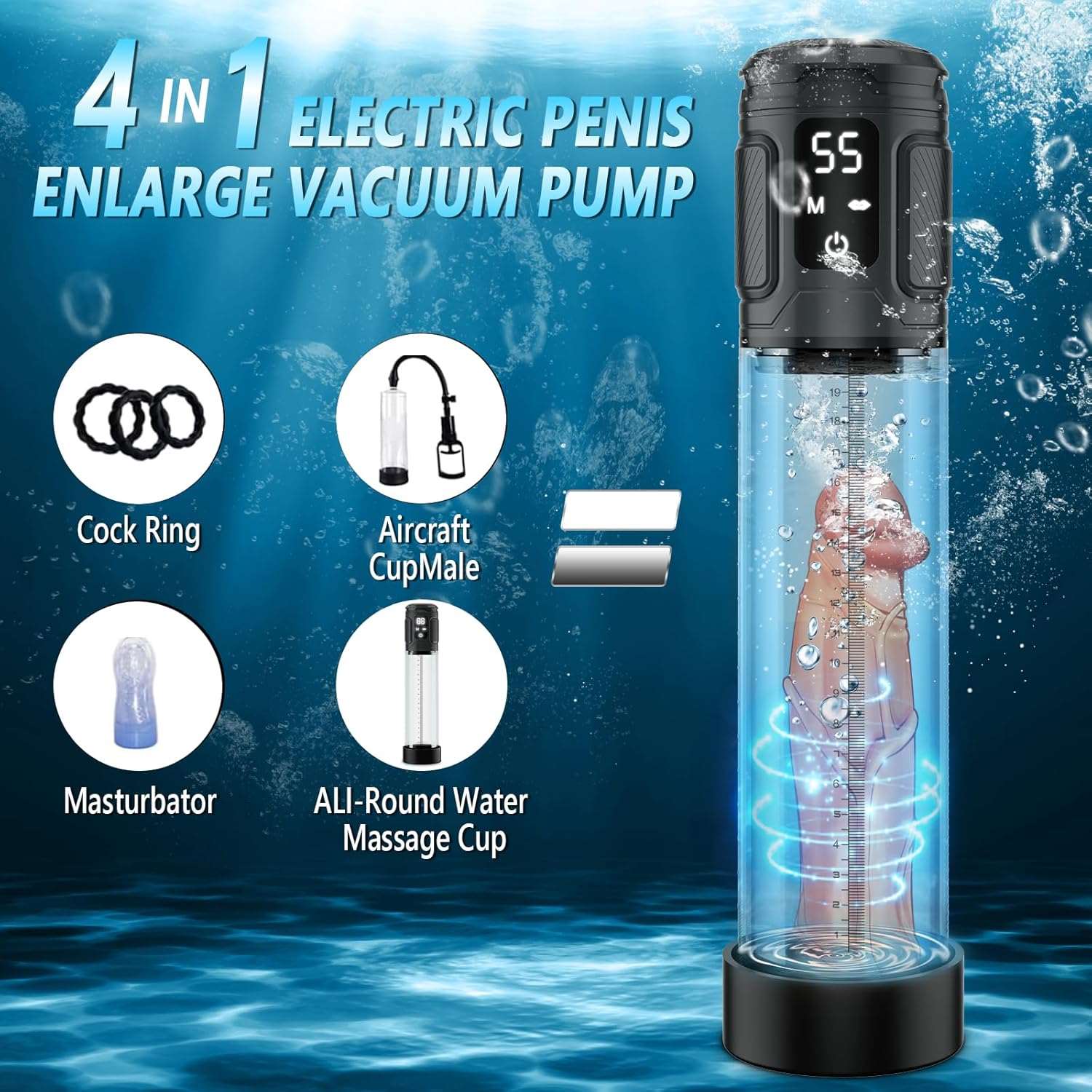 VortexGrip 4-in-1 Electric Penis Pump, Masturbator & Trainer-2