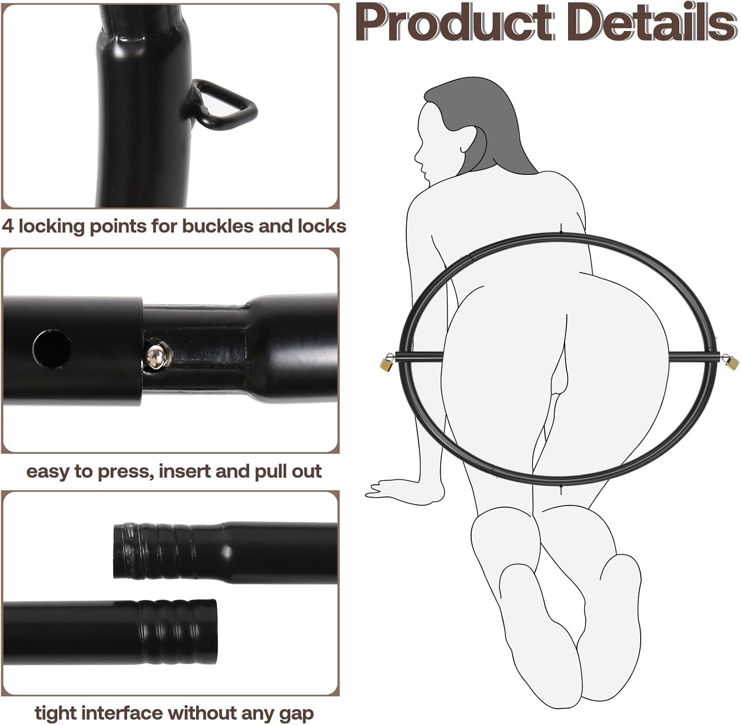 WaistSecure Modular BDSM Spreader Bar Kit-3